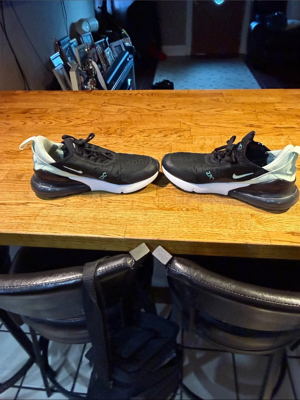 Nike Kids Air Max 270 Black with Mint Accent Sneakers